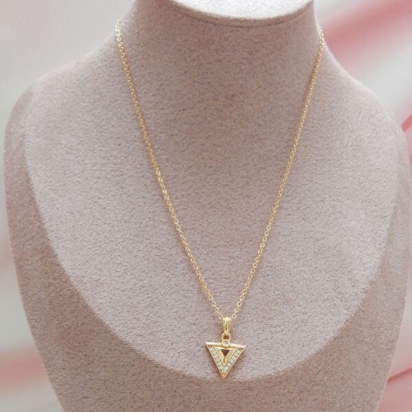 Crystal Gold Pendant – Triangle Sparkle Design — Royal Reflection DS (Triangle)