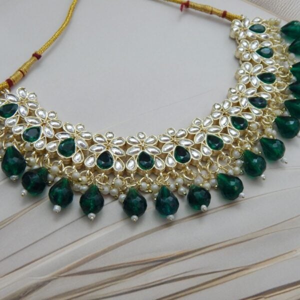Navratri Green Jewellery - Royal Reflection DS Divya Set green zoom - Royal Reflection DS