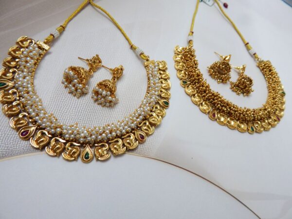 Ethnic Necklace Set Featuring Elephant Design and Pearls – Royal Reflection DS