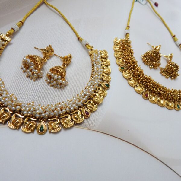 Ethnic Necklace Set Featuring Elephant Design and Pearls – Royal Reflection DS