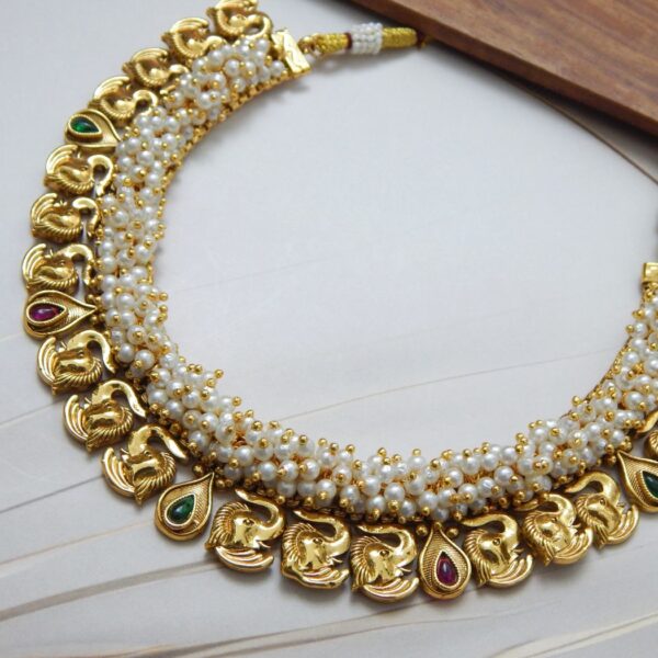 Elephant Pendant with Beaded Pearl Accents – Royal Reflection DS