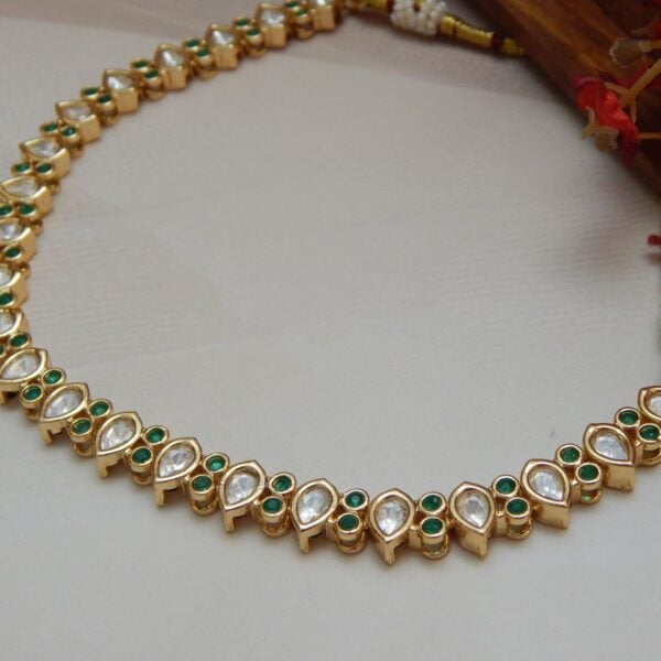 Navratri Green Jewellery - Royal Reflection DS Kashvi Kairi Set-green necklace only