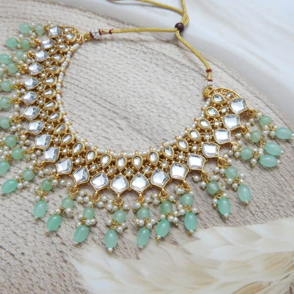 Kundan Royal Set-mint neck only