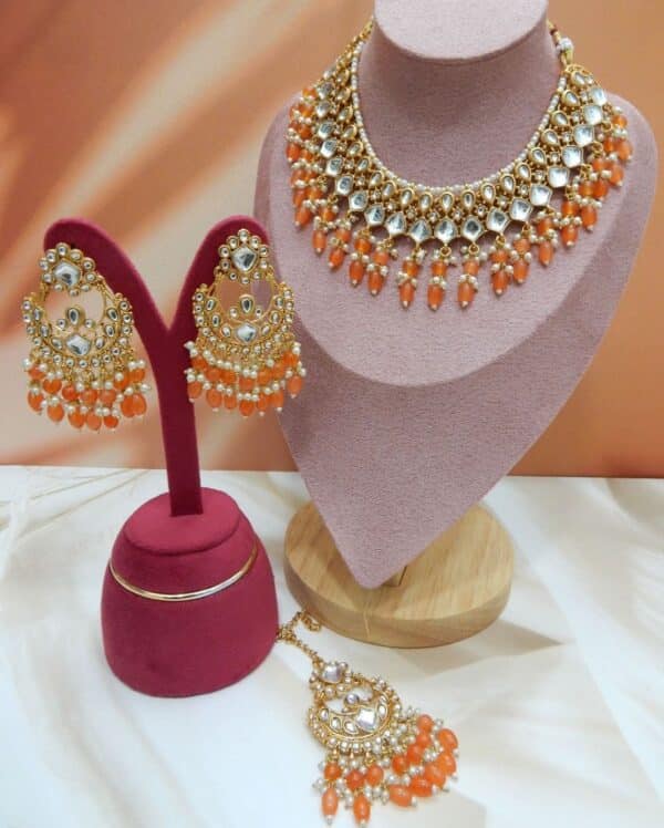 Kundan Royal Set-orange set
