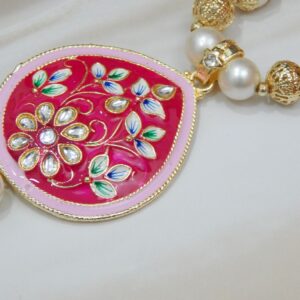 Meenakari Pearl Necklace only magenta zoom
