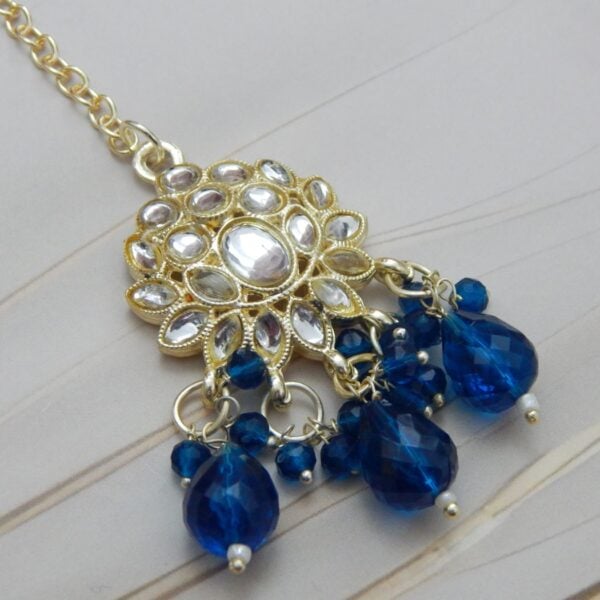 Navratri Royal Blue Jewellery - Royal Reflection DS Navrang Set- blue maang