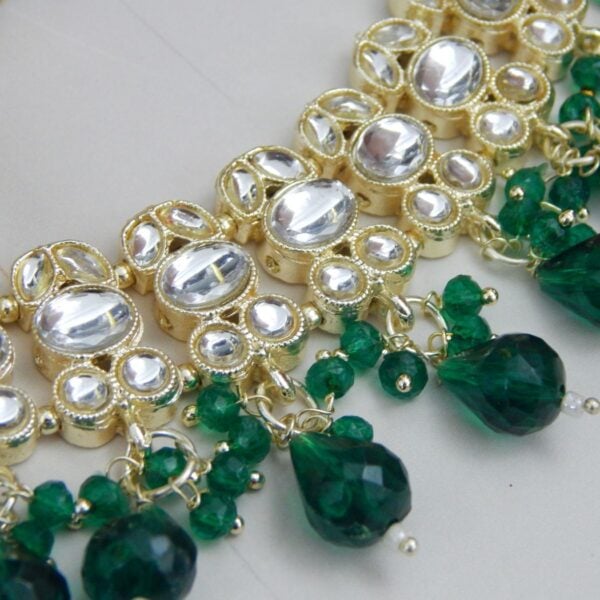 Navratri Green Jewellery - Royal Reflection DS Navrang Set - green earrings