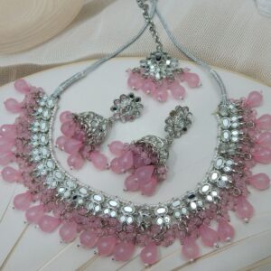 Nisha Mirror Choker pink