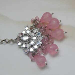 Nisha Mirror Choker pink maang