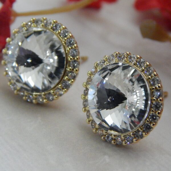 Radiant Halo Crystal Tops with Gold-Tone Rim and Sparkling Accents – Royal Reflection DS