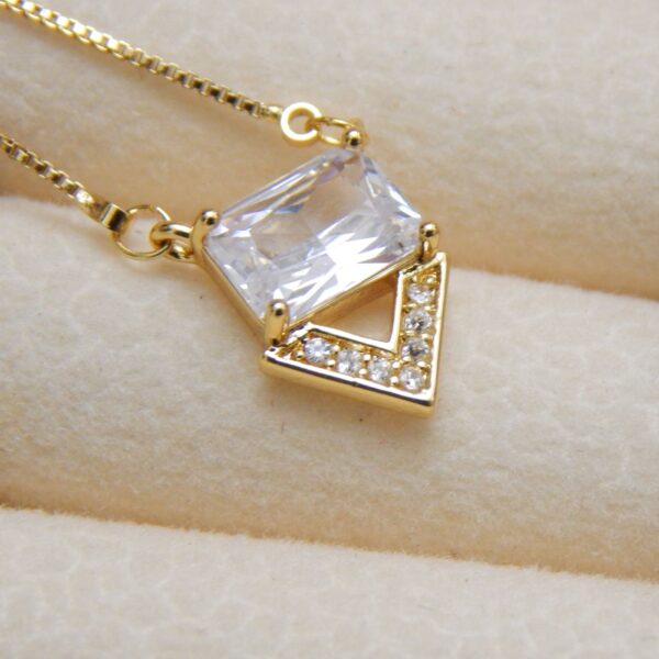 Radiant Prism Gold Finish Pendant Set with Earrings – Royal Reflection DS