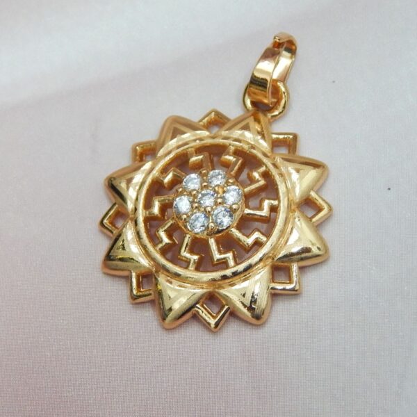 Solar Bloom Gold-Plated Pendant with Crystal Accents – Royal Reflection DS