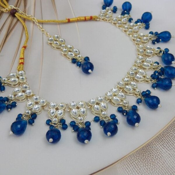 Navratri Royal Blue Jewellery - Royal Reflection DS Tejaswini Set - blue neck and maang
