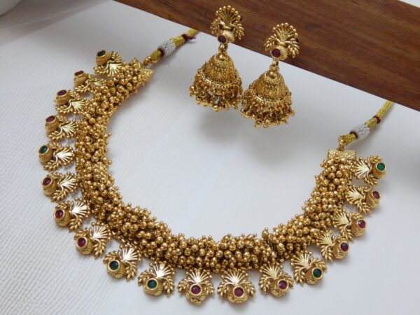 Temple Bloom Gold Necklace Set – Classic Variant – Royal Reflection DS