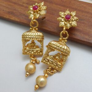 Temple Charm Earrings Close-up – Royal Reflection DS