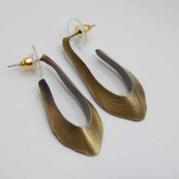 Abstract Matte Gold Dangler