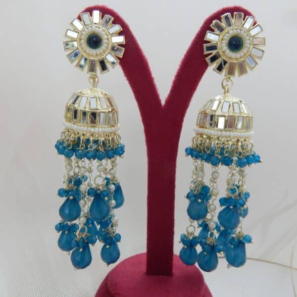 Darpan Jhumka Set persian blue