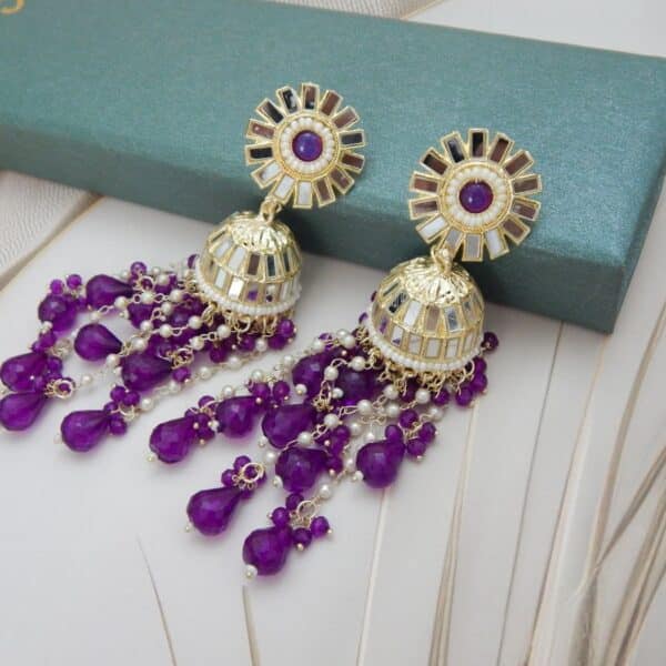 Darpan Jhumka Set purple