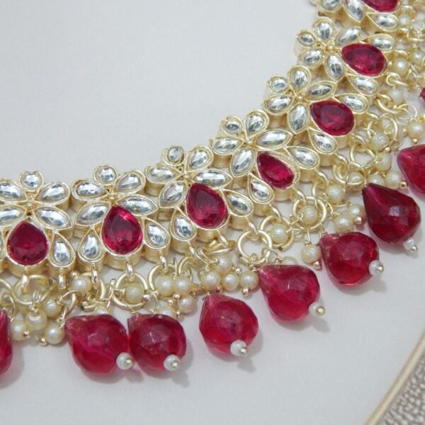 Navratri Red Jewellery - Royal Reflection DS Divya set - red zoom