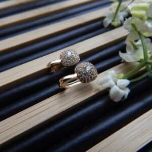 Dome Studded Huggie Hoops-stand