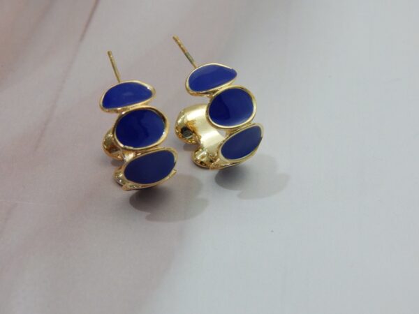 Modern Enamel C-Hoop -blue