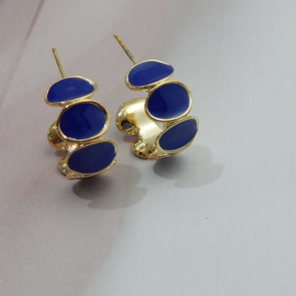 Modern Enamel C-Hoop -blue