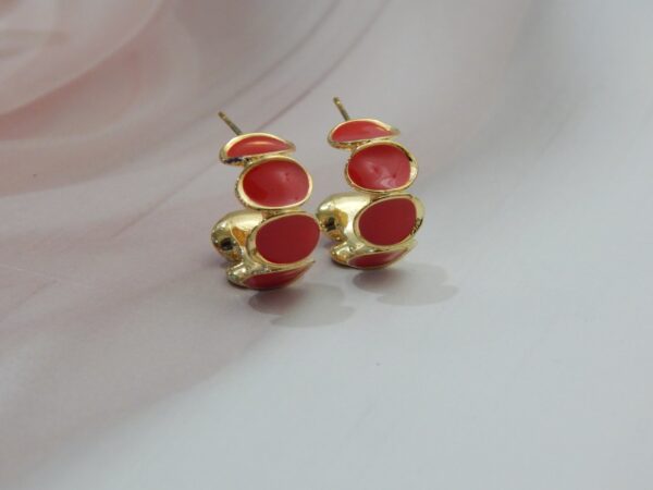 Modern Enamel C-Hoop -red