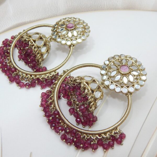 Navratri Purple Jewellery - Royal Reflection DS Noor Hoop Jhumka purple - Royal Reflection DS