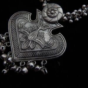 oxidized silver jewelry heart pendant zoom