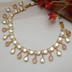 Tarana Kundan Set -pink necklace