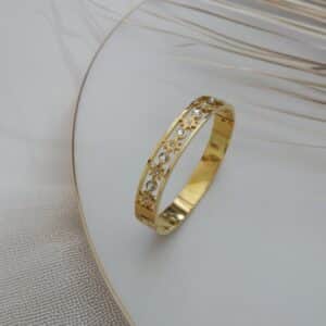 Gold star-studded kada with crystal stones – Nakshatra Star Kada.